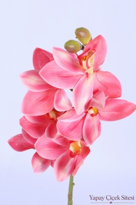 Yapay Tek Dal Singapur Orkidesi 72 cm Pembe - 3
