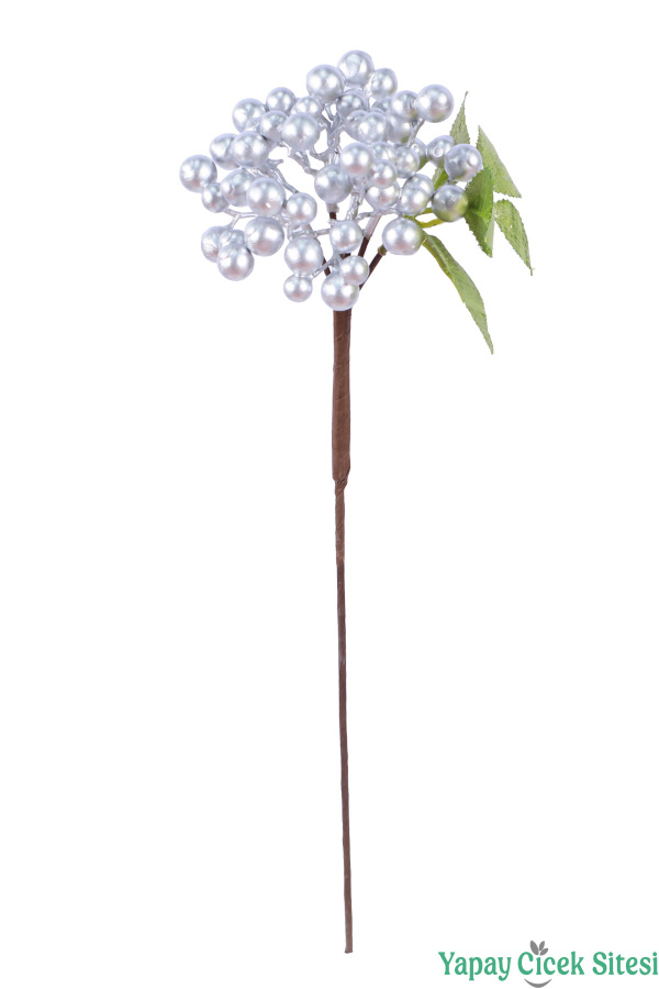 Yapay Top Kokina Dalı 43 cm Gümüş - 1